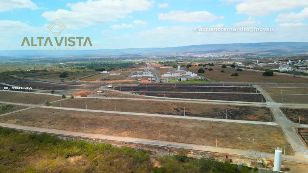 Foto aérea real das quadras, vias e entorno do Alta Vista Juazeiro