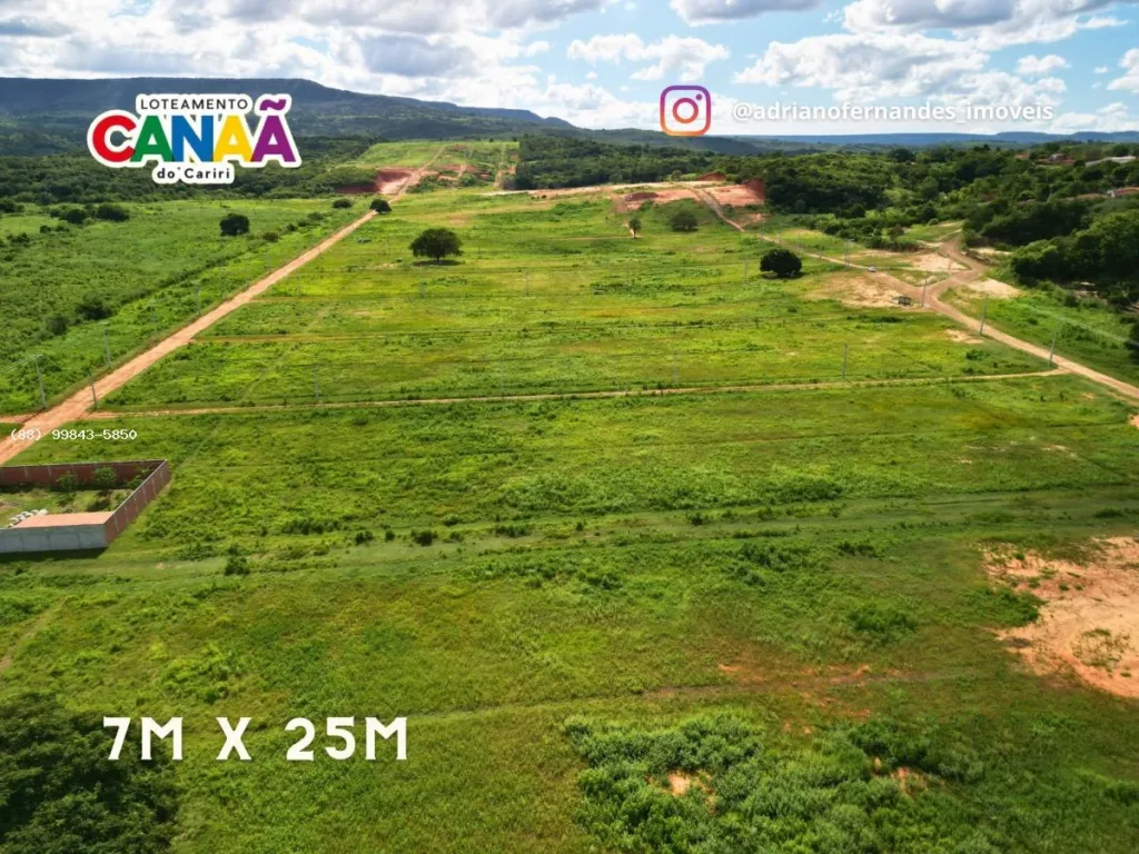 Vista aérea das vias e áreas de terreno do Loteamento Canaã II