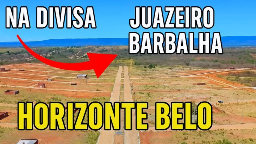 Material de divulgação do Horizonte Belo indicando a divisa entre Juazeiro do Norte e Barbalha