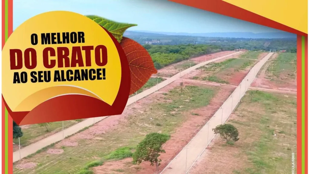 Material de divulgação do Residencial Bela Vista com panorama das vias e terrenos
