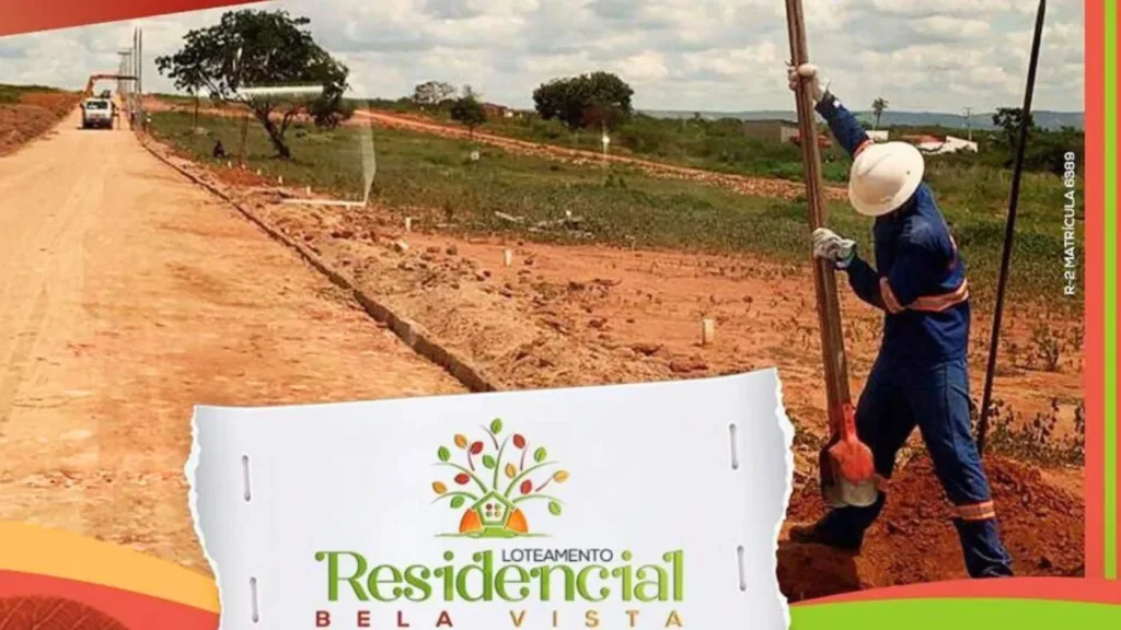 Material de divulgação do Residencial Bela Vista com registro de trabalho na rede elétrica